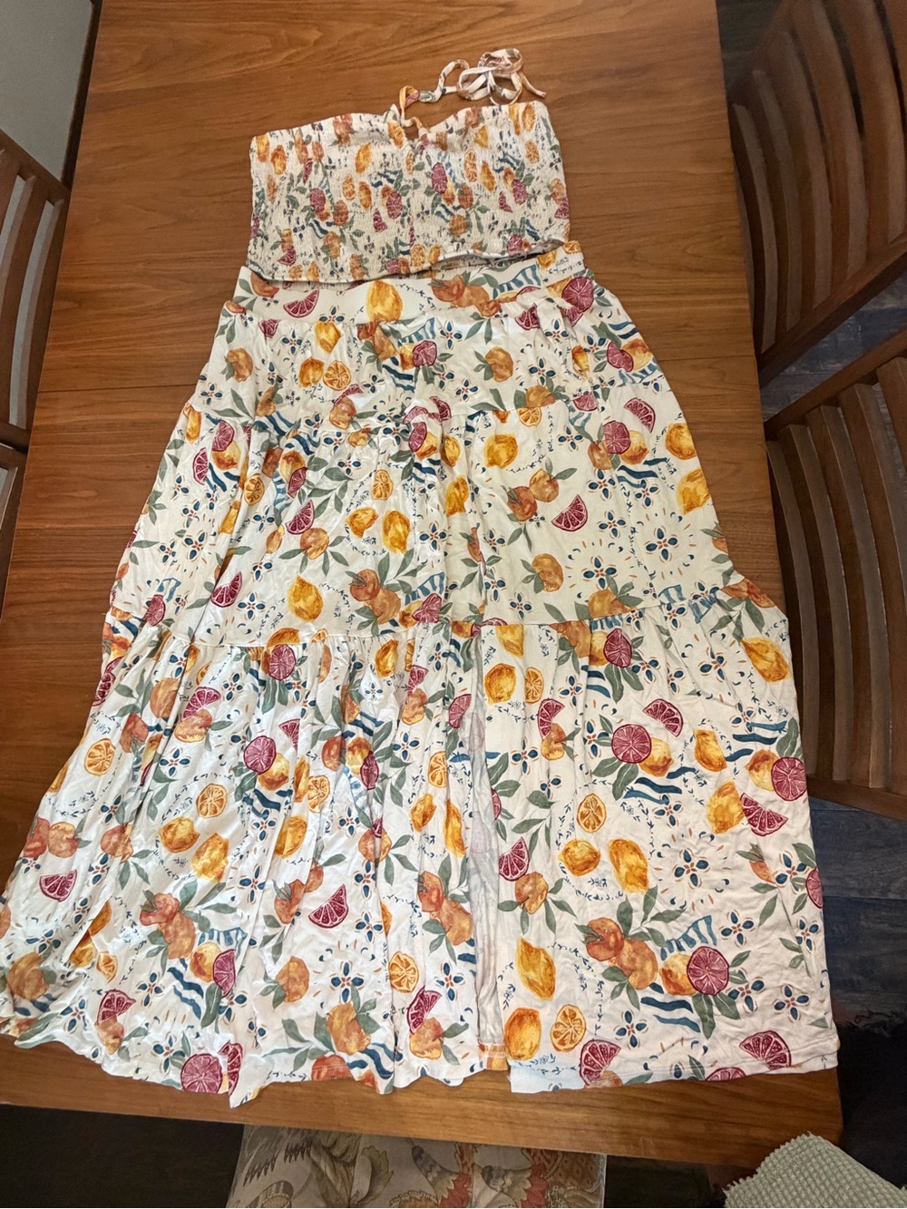 NWT Torrid Fruit Print Smock Top and Maxi Skirt set| Size 1X - Picture 2 of 4